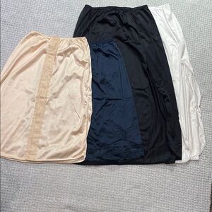 Half & Full Slips Lace Black White Blue Peach Side Slits Set of 4 Sizes S M L
